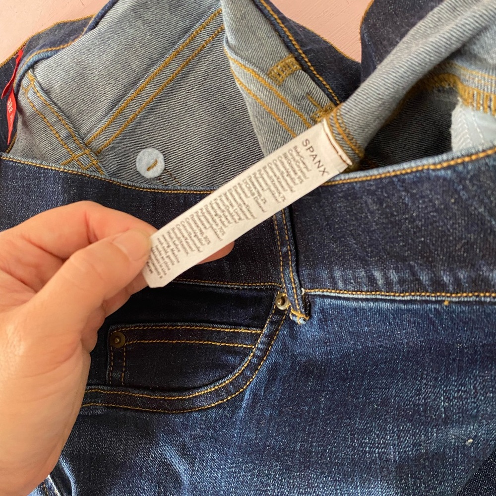 Spanx XL Tall Flare Jeans Slimming Flared Denim Medium Wash Mid High Rise - Picture 11 of 12